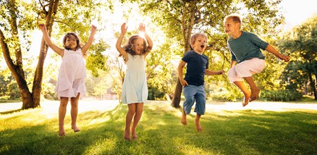 Children jumping image