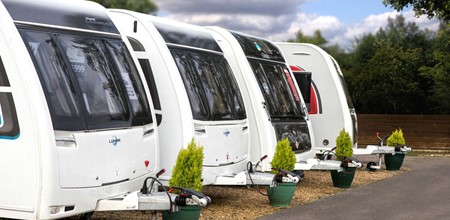 Caravans lined up
